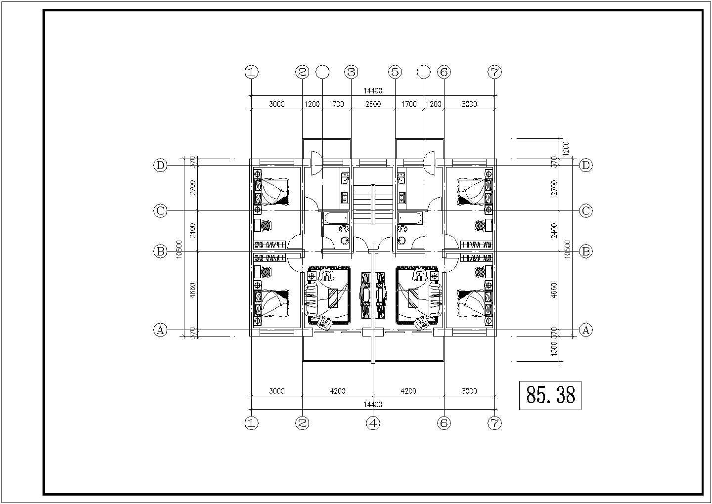 紫琅装饰集团装修设计北方住宅户型平面图设计CAD图