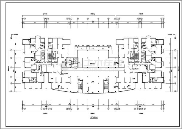 装修设计北京某高层商住楼建筑装修设计CAD图纸-图二