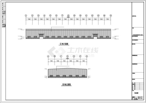 厂房设计_坤峰公司钢结构厂房工程CAD施工图-图一
