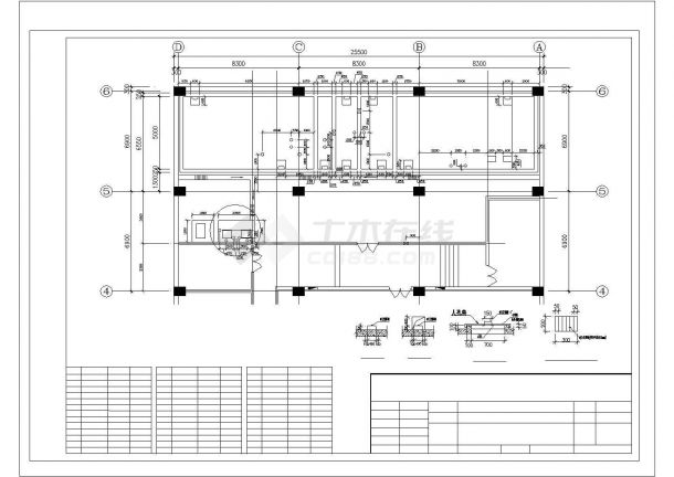 呼和浩特市某各层职工家属院中水回用全套工艺设计CAD图纸-图二
