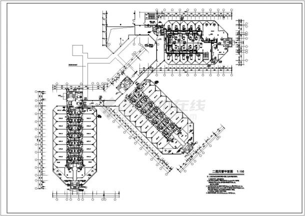 某四层星级酒店通风设计cad全套平面施工图（甲级院设计）-图一