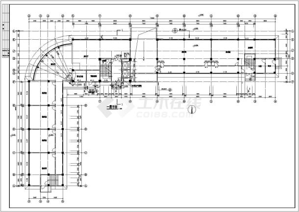 装修设计四平市某底商住宅楼建筑设计CAD图-图二
