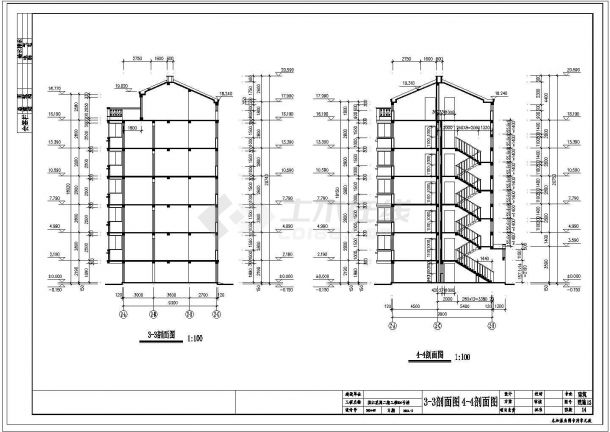 某多层砖混结构住宅楼建筑CAD施工图-图二