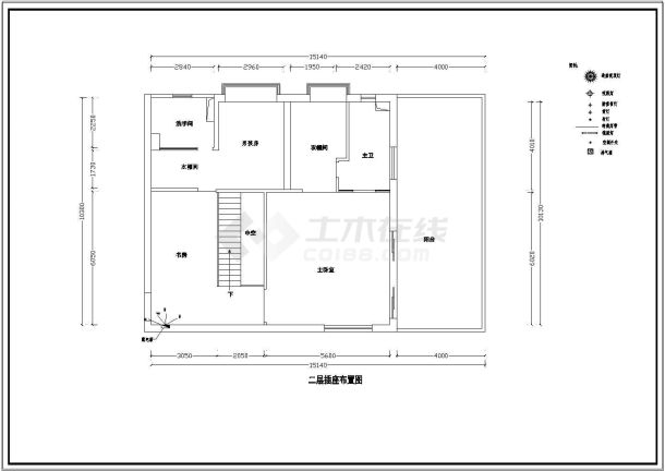 某豪宅户型装修整套设计施工cad图纸-图二