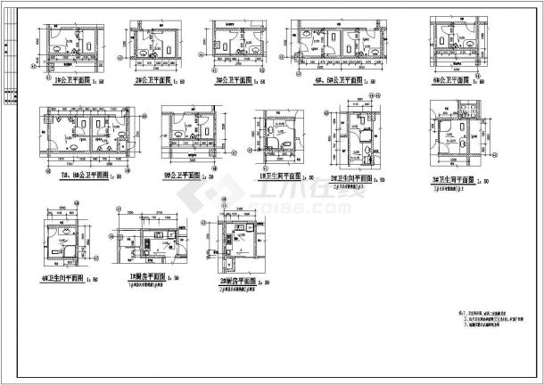 广州住宅小区3.4楼建筑施工设计全套施工cad图，-图二