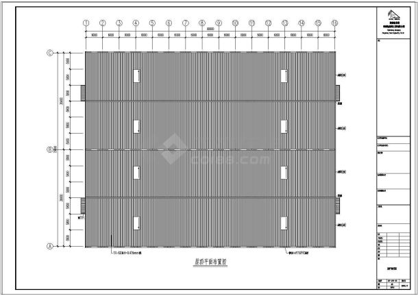 厂房设计_某纸业公司90米X70米厂房工程CAD施工图-图二
