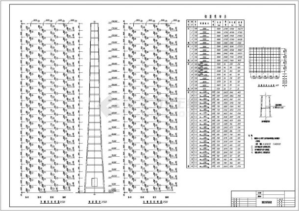 烟囱建筑结构施工设计CAD图-图一