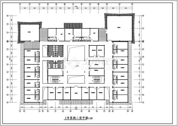 某民居式旅店全套设计建筑设计cad图纸-图一