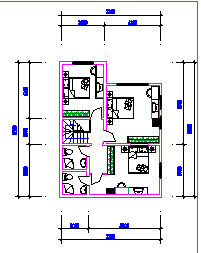 一套小户型室内cad装饰施工方案图纸-图一