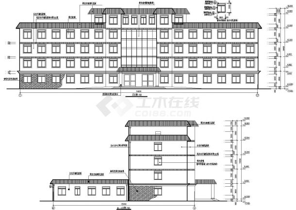 某步兵师五层框架结构门诊楼（3437.4㎡）设计cad全套建筑方案图（含设计说明）-图二