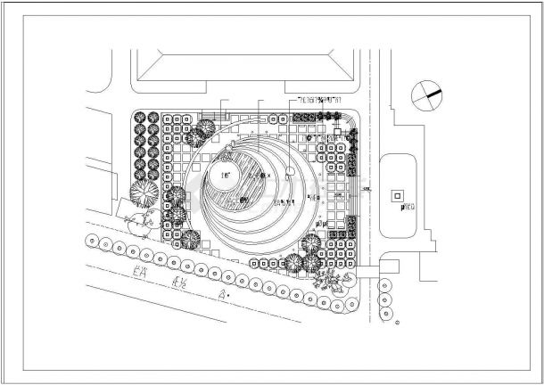 某小型广场环境规划及建筑规划平面cad施工图-图一