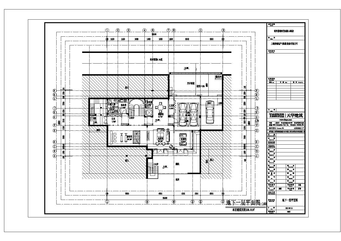 西安市金富新村某680平米双层框混结构独栋别墅建筑设计CAD图纸