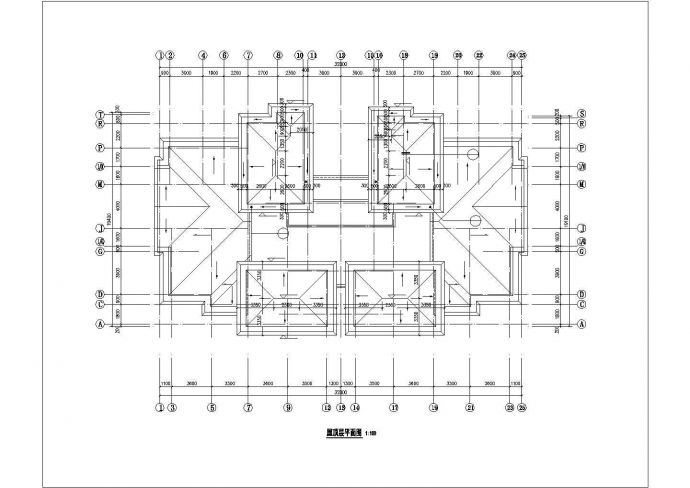 通州市幸福花园小区25层框架结构住宅楼建筑设计CAD图纸（含机房层）_图1