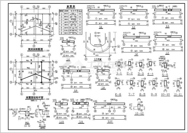 某地区公寓楼屋顶构造建筑施工详图-图一