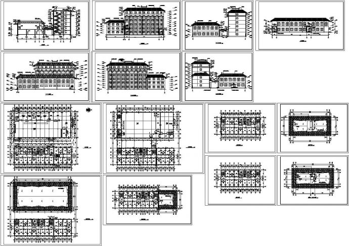 某学校综合楼建筑整套施工cad方案图_图1