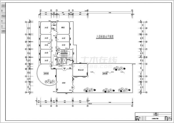 新疆某县城医院六层综合楼病房给排水工程设计全套CAD图（含设计说明）-图二