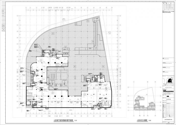 升龙环球大厦-暖通 M5008 人防地下室预埋通风管平面CAD图_图1