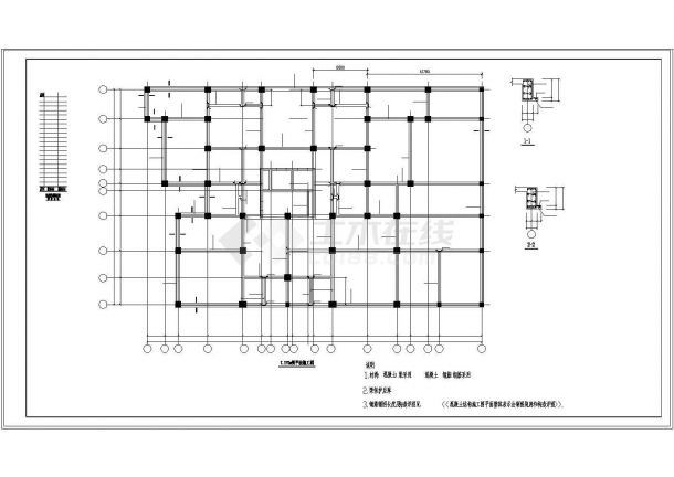 全套19层住宅结构施工工程设计cad图纸-图一