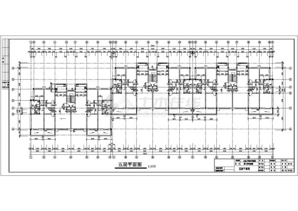 温州某实验中学5层教师住宅楼全套建筑设计CAD图纸（带阁楼）-图一