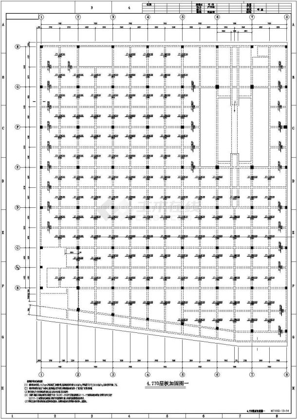 某地商场改造汽车城加固结构施工图（含设计说明）-图一
