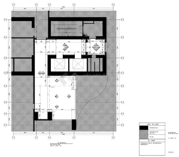 现代上海宝某丽酒店B2A装饰设计施工CAD图-图一