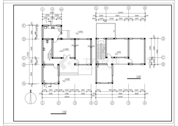 一套简单实用独栋新农村住宅小楼建筑cad设计图纸