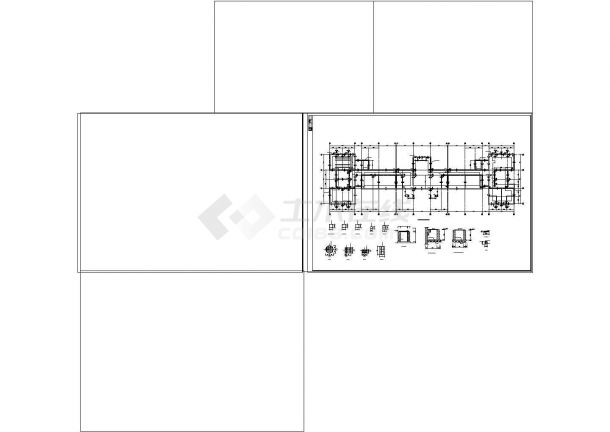 5层砖混结构学校结构设计CAD施工图纸-图二