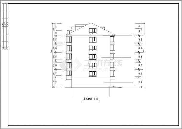 南京市滨河湾小区2540平米5+1层框架结构住宅楼建筑结构设计CAD图纸-图一