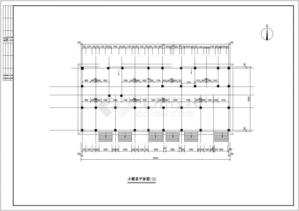 南京市滨河湾小区2540平米5+1层框架结构住宅楼建筑结构设计CAD图纸-图二