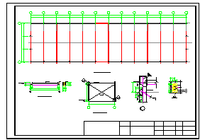 自行车棚11种弧形单跨等cad施工设计图-图二