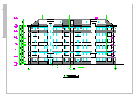 六层住宅楼cad结构设计施工图纸-图二