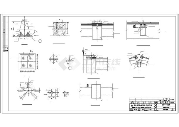 高中某图书馆大楼网架工程结构设计cad施工图纸-图二