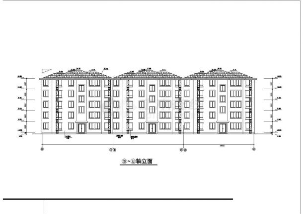 北京东单地区某560平米5层联排式住宅楼全套建筑设计CAD图纸-图二