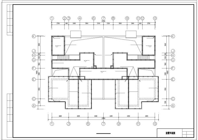 某联排双拼别墅全套建筑设计cad施工图含效果图_图1