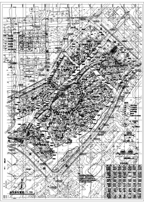 浏阳居住小区总平面设计全套施工cad图-图一
