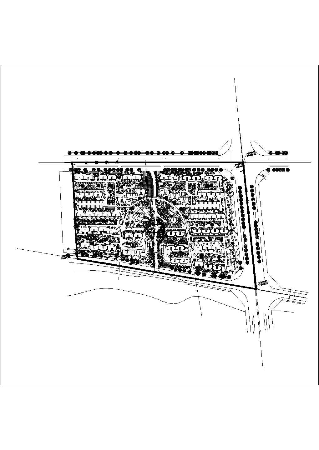 株洲小区规划及景观设计全套施工cad图