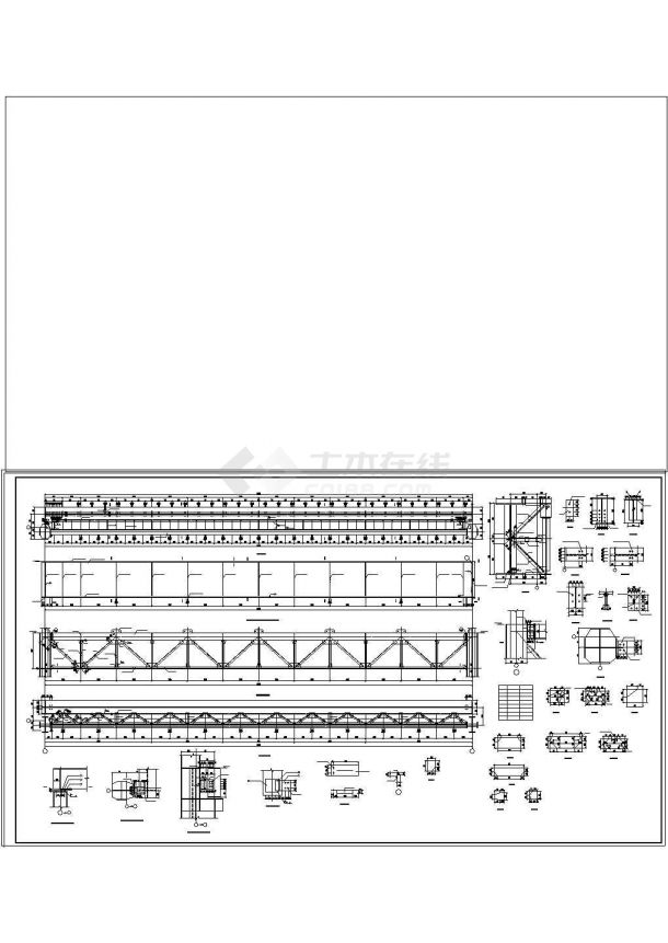 某地50t吊车梁详细CAD设计结构施工图纸-图二