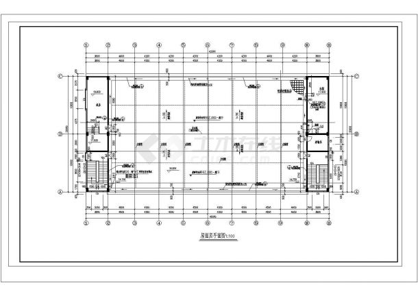长42米 宽20米 4层5000平米厂房建筑设计施工图-图二