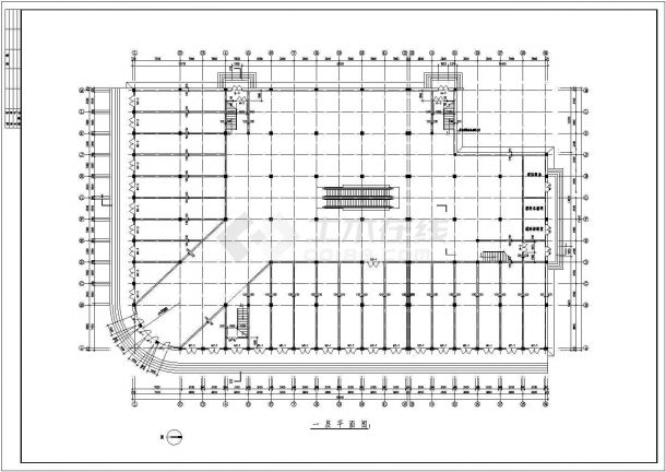 四层商场综合楼建筑结构设计施工cad图纸，共十一张-图一