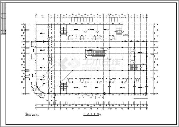 四层商场综合楼建筑结构设计施工cad图纸，共十一张-图二