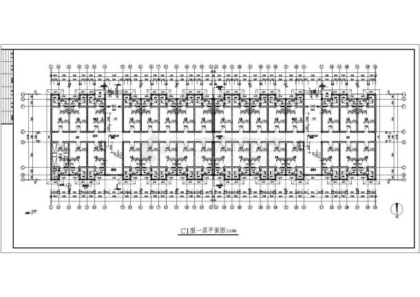 某六层砖混结构现代学生公寓设计cad全套建筑施工图（标注详细）-图二
