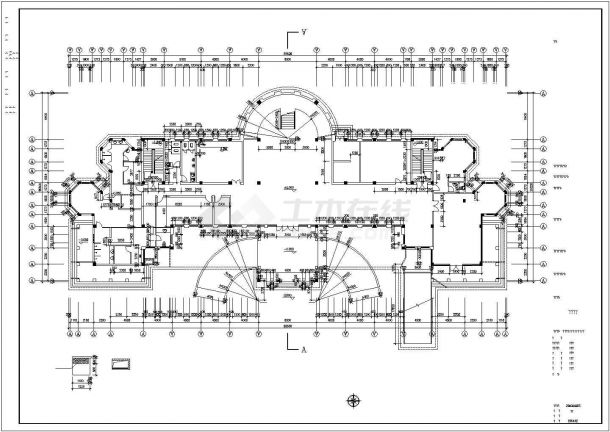 某现代小区会所建筑全套设计施工方案CAD图纸（含设计说明）-图一