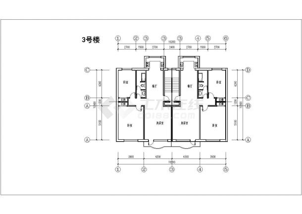 某现代新型六层砖混楼建筑全套设计施工方案CAD图纸-图一