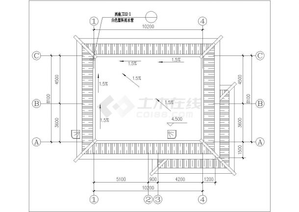 汾阳市薇馨家园小区单层砖混结构业主会所平立面设计CAD图纸-图一