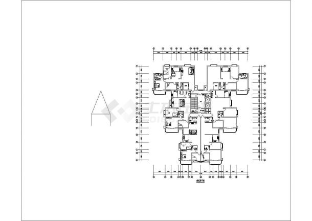 某现代点式高层住宅楼建筑全套户型设计施工方案CAD图纸-图一