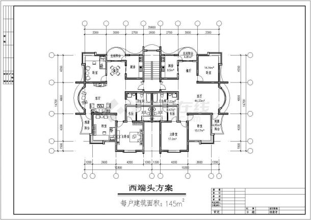 某现代新型多层住宅楼建筑全套设计施工方案CAD图纸-图二