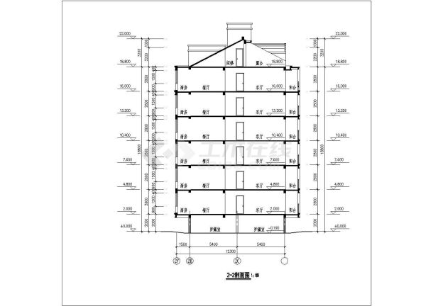 某现代多层底商住宅楼建筑全套设计施工方案CAD图纸-图一