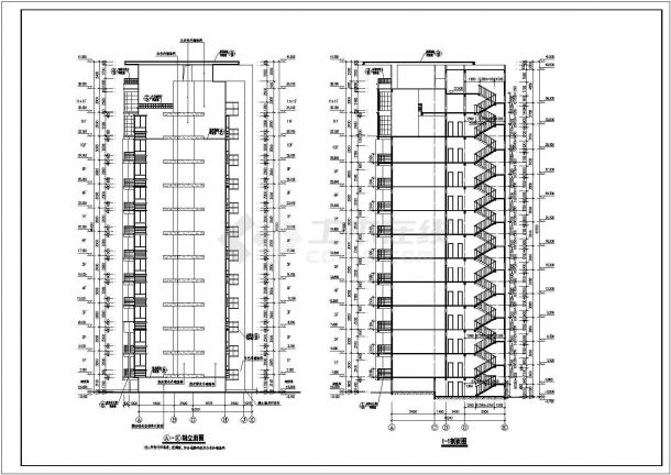 某现代学区小区小高层建筑全套设计施工方案CAD图纸（含设计说明）-图二