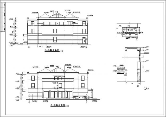 某现代小区高档会所建筑全套设计施工方案CAD图纸_图1