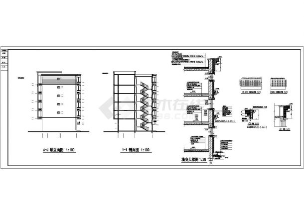 某现代小区多层住宅楼建筑全套设计施工方案CAD图纸-图二